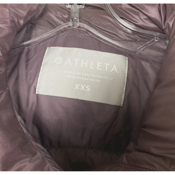 Athleta Lofty Down Puffer Jacket Womens XX Small Metallic Volcanic Mauve - Picture 8 of 13